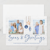 Minimale Zeeen en groeten Vruchtvakantiefoto Feestdagenkaart (Voorkant / Achterkant)