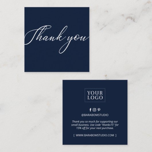 Minimale zeemacht - Dank u Visitekaartjes (Voorkant / Achterkant)