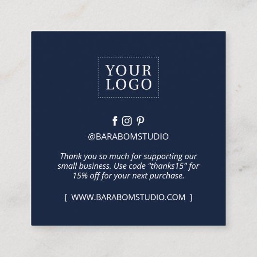 Minimale zeemacht - Dank u Visitekaartjes (Achterkant)