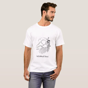 Minimale Zen Berg Lijnkunst Japanse Esthetiek T-shirt