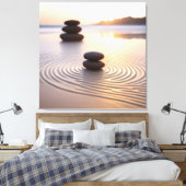 Minimale Zen-tuin Canvas Afdruk (Insitu (Slaapkamer))