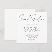 Minimale zestiende verjaardag kaart (Voorkant / Achterkant)