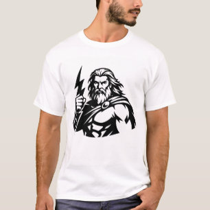Minimale Zeus in zwart-wit T-shirt