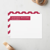 Minimale Zigzag Stylish Trendy Modern Note Kaart Notitiekaartje (Voorkant / Achterkant in situ)