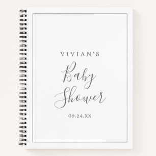 Minimale zilver Baby shower Cadeauslist-laptop Notitieboek