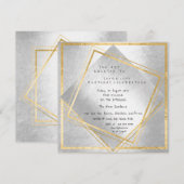 Minimale Zilver Geometry Gold Square Birthday Part Kaart (Voorkant / Achterkant)