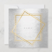 Minimale Zilver Geometry Gold Square Birthday Part Kaart (Achterkant)
