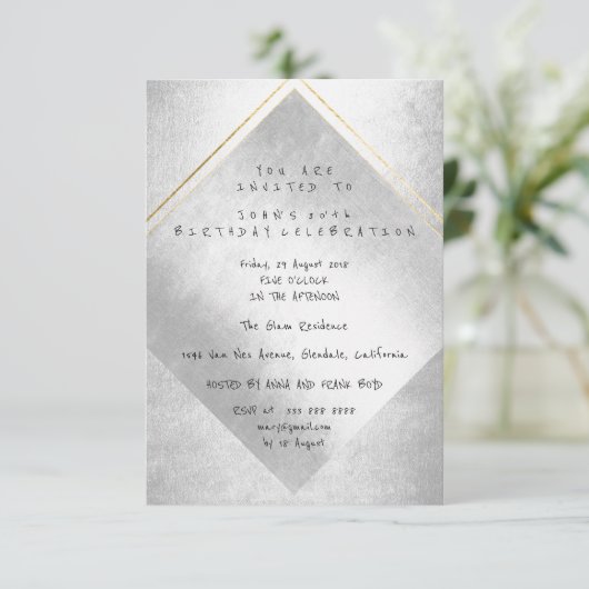 Minimale Zilver Goud Lijst op zaterdag Kaart (Staand voorkant)