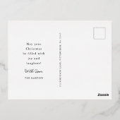 Minimale zilveren kerstboom folie feestdagen briefkaart (Achterkant)