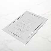 Minimale zilverfolie | Grijze monogram bruiloft Folie Uitnodiging (Gedraaid)