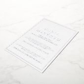 Minimale zilverfolie op witte verticale tekstbruil folie uitnodiging (Gedraaid)