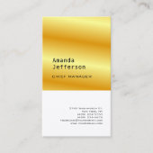 Minimale zilverkleurige, professionele gouden kleu visitekaartje (Voorkant)