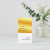 Minimale zilverkleurige, professionele gouden kleu visitekaartje (Staand voorkant)