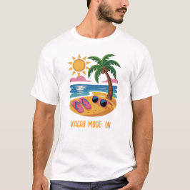 Minimale zomer strand scene - t-shirt