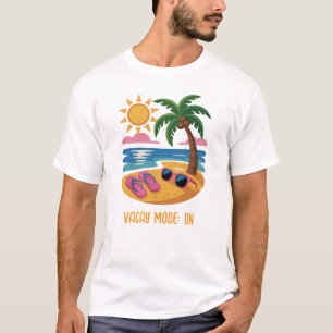 Minimale zomer strand scene - t-shirt
