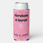 Minimale zomerroze pompelmoessons voor de bruiloft seltzer blikjeskoeler (Seltzer Achterkant)