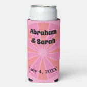 Minimale zomerroze pompelmoessons voor de bruiloft seltzer blikjeskoeler (Seltzer Voorkant)