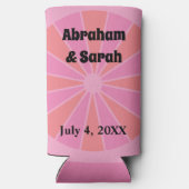 Minimale zomerroze pompelmoessons voor de bruiloft seltzer blikjeskoeler (Achterkant)