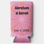 Minimale zomerroze pompelmoessons voor de bruiloft seltzer blikjeskoeler (Voorkant)