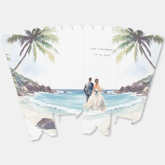 Minimale zomervakantiebestemming bedankdoosjes (Ongevouwen)