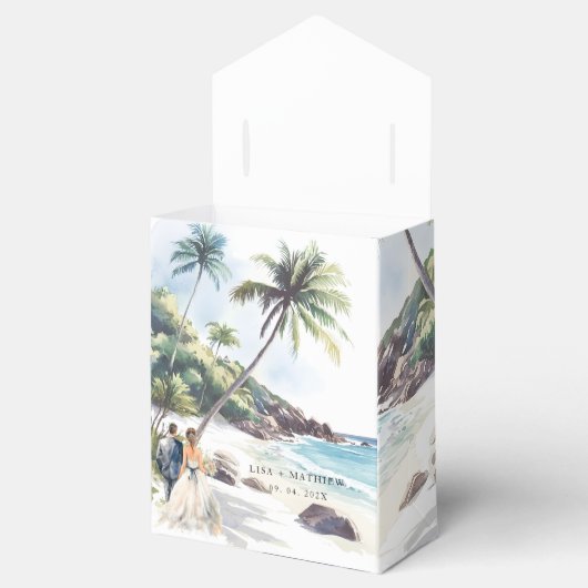 Minimale zomervakantiebestemming bedankdoosjes (Geopend)