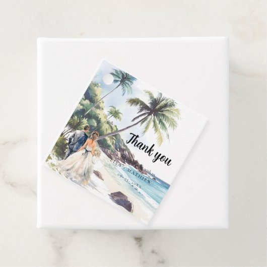 Minimale zomervakantiebestemming bedankjes labels (In situ)