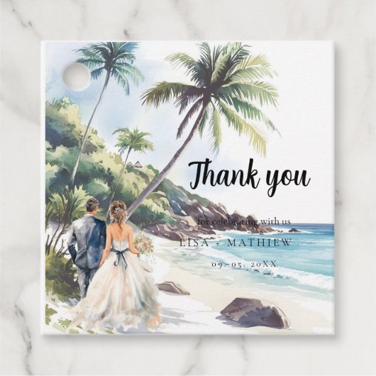 Minimale zomervakantiebestemming bedankjes labels (Voorkant)