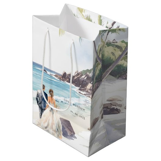 Minimale zomervakantiebestemming medium cadeauzakje (Voorkant Gekanteld)