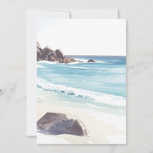 Minimale zomervakantiebestemming save the date (Achterkant)