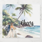 Minimale zomervakantiebestemming sparkling wijnetiket (Enkel label)