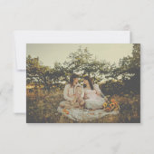 Minimale zonnebloem Black Stripe Weddenfoto Save The Date (Achterkant)