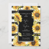 Minimale zonnebloem Black Stripe Weddenschap Showe Kaart (Voorkant)