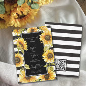 Minimale zonnebloem Black Stripe Weddenschap Showe Kaart