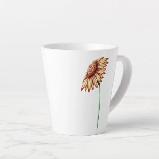 Minimale zonnebloem latte mok (Rechterhoek)