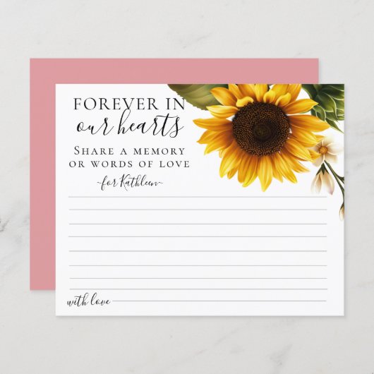 Minimale zonnebloemen Deel een Memory Attendance C (Voorkant / Achterkant)