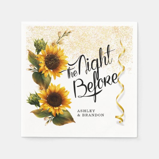 Minimale zonnebloemen repetitie servet (Voorkant)
