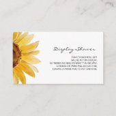 Minimale zonnebloempitekaart voor douchekaart informatiekaartje (Voorkant)