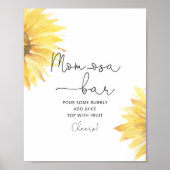 Minimale zonnebloempitten baby shower Momosa bar P Poster (Voorkant)
