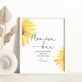 Minimale zonnebloempitten baby shower Momosa bar P Poster