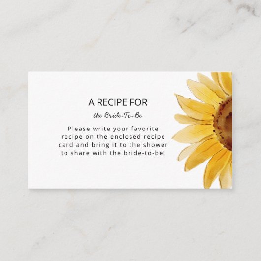 Minimale zonnebloempitten voor bruin informatiekaartje (Voorkant)