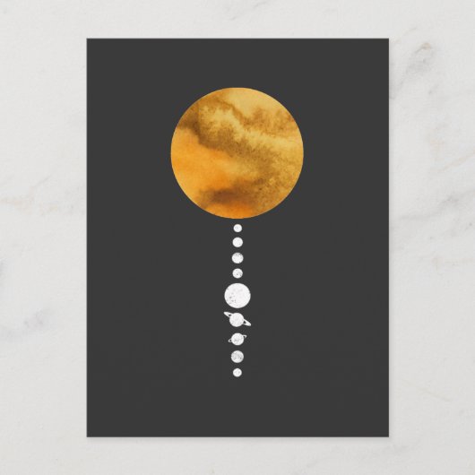 Minimale zonnesysteem briefkaart (Voorkant)