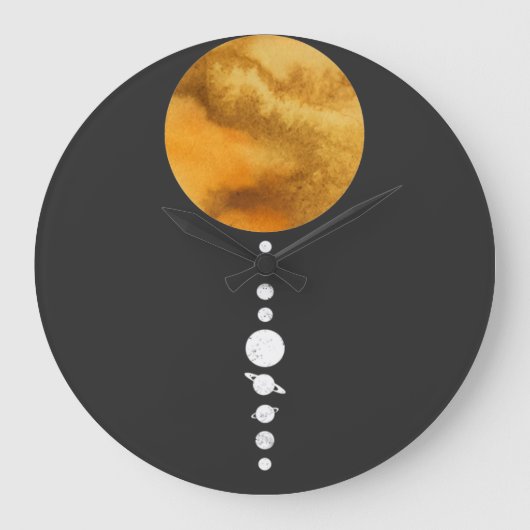 Minimale zonnesysteem grote klok (Voorkant)