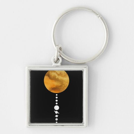 Minimale zonnesysteem sleutelhanger (Voorkant)
