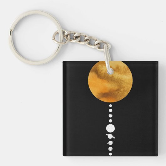 Minimale zonnesysteem sleutelhanger (Voorkant)