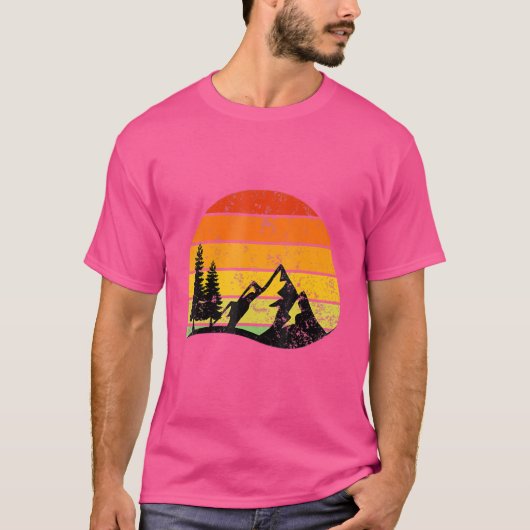 Minimale zonnetoopboom met Retro Sun T-shirt (Voorkant)