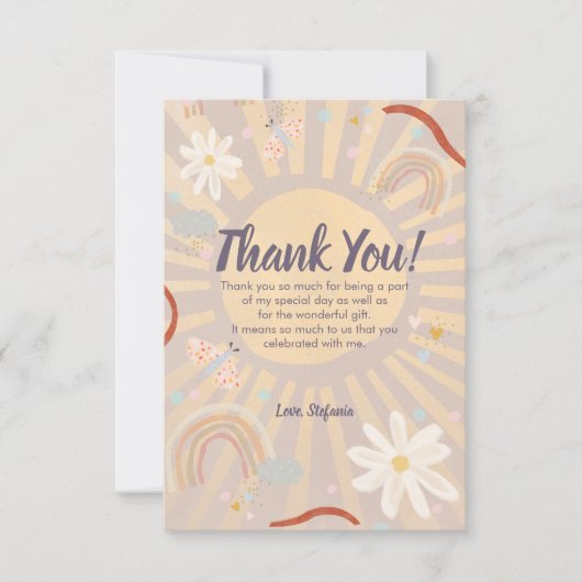 Minimale zonroze verjaardag Dank u wel! Kaart (Voorkant)