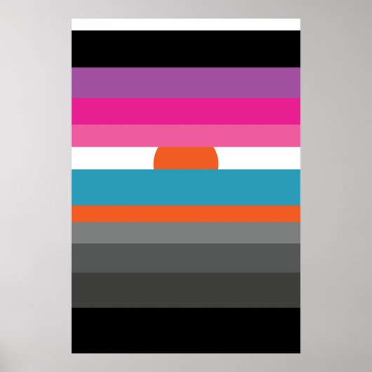 Minimale zonsondergang poster (Voorkant)