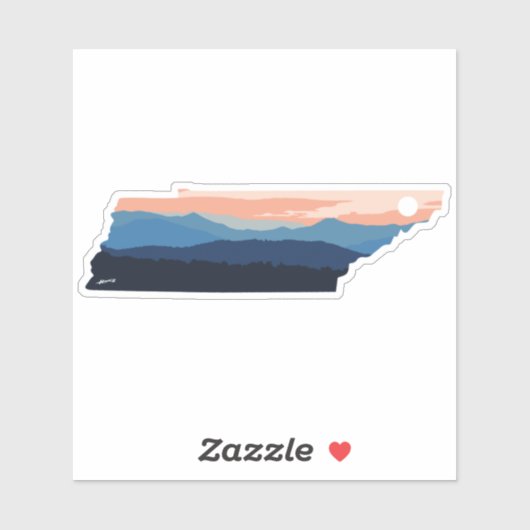 Minimale zonsondergang Tennessee Sticker (Vel)