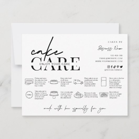 Minimale zorginstructies - Hartelijk dank voor uw Bedankkaart (Voorkant)