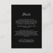 Minimale zwart coördinaat bruiloft details informatiekaartje (Voorkant)